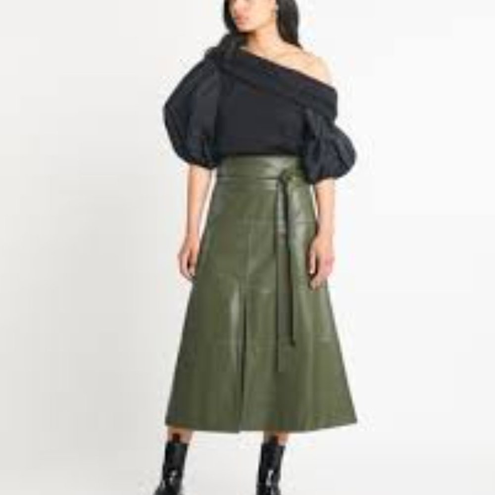Tanya Taylor Leather Skirt